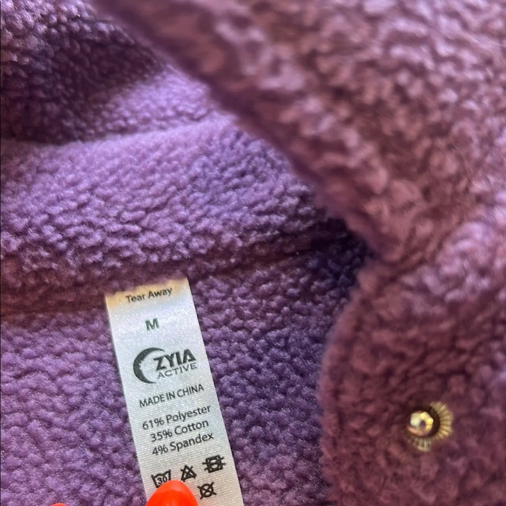 ZYIA Purple Fleece Button-Up Jacket - Picture 2 of 3